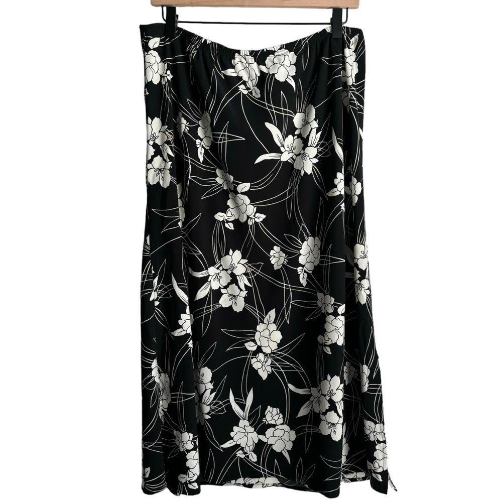 Kathie Lee Collection Vintage Floral Pull On Skirt Cottagecore Bohemian Size 16